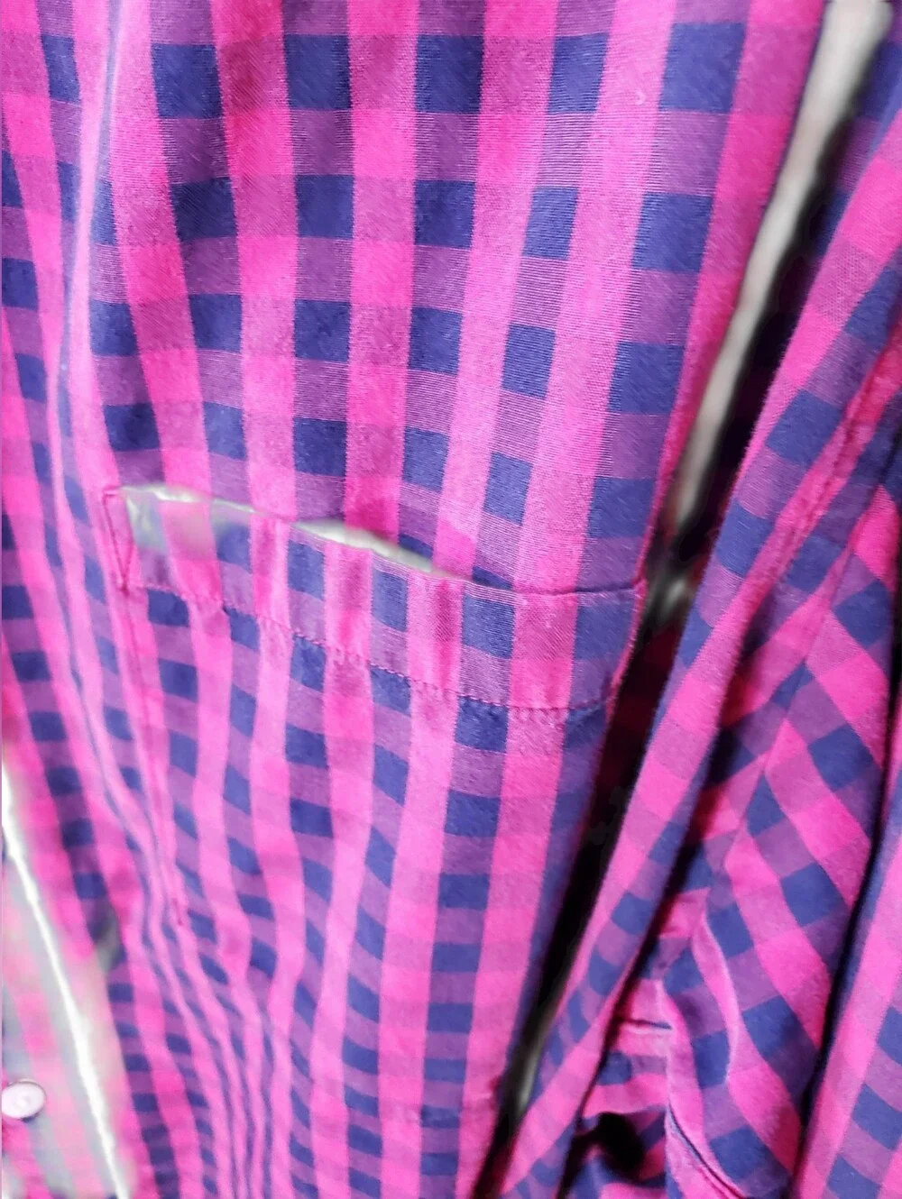 J. Crew Red and Navy Gingham Shirt Size XL